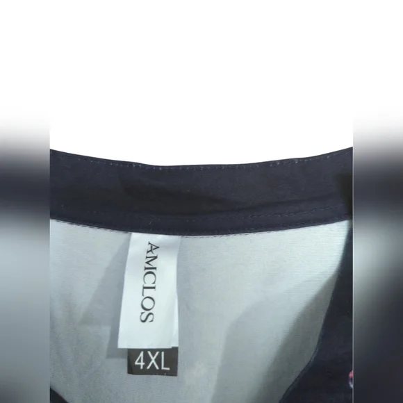 AMCLOS Navy Blue Womens Plus Size Top Size 4XL. - Picture 4 of 8